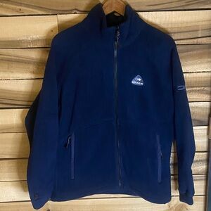 Men's Eider navy Blue Polartec Fleece Jacket size small full zip zip pockets